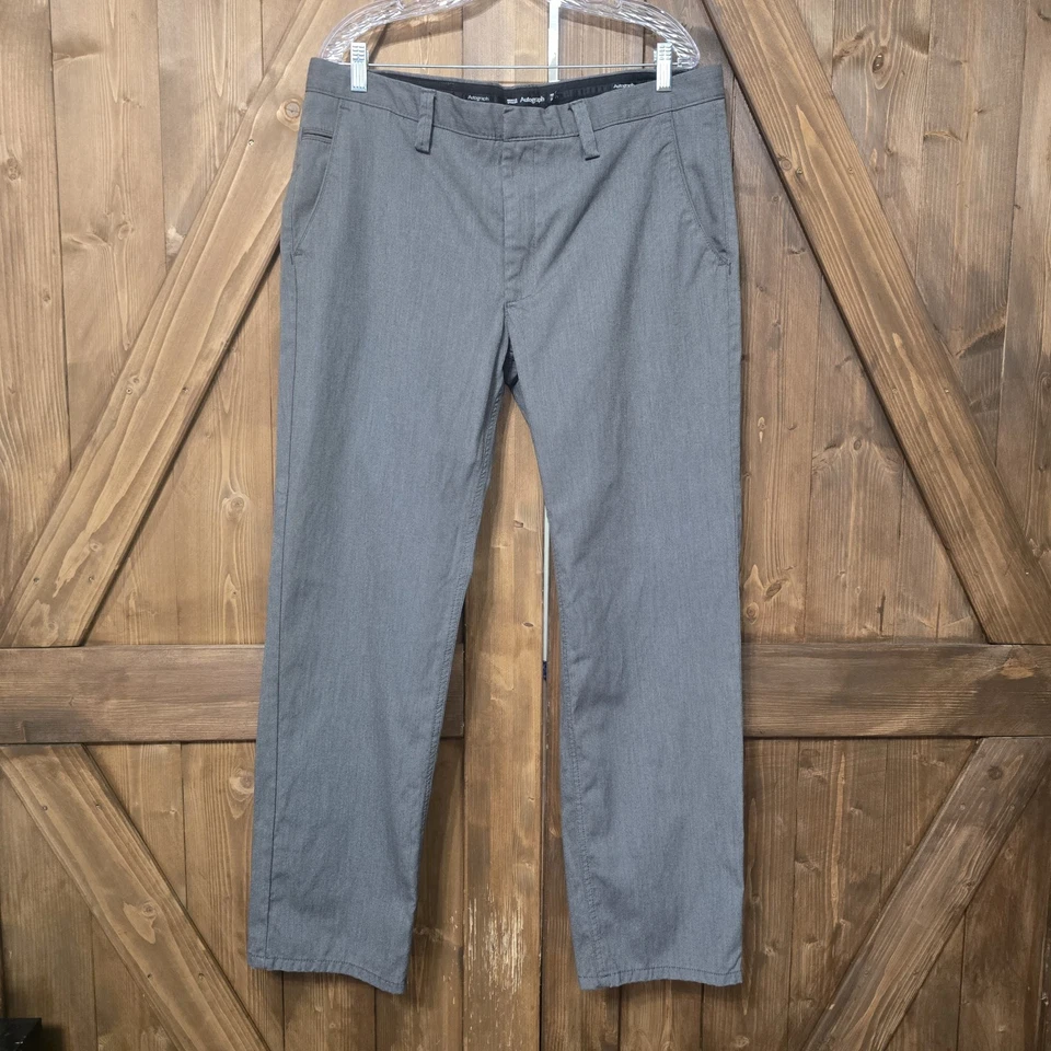 Pantalones de vestir Marks & Spencer autógrafo gris sarga para hombre 38x30 frente plano Foto 1 de 4