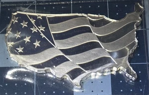 Barra de bandera ondulada mapa de Estados Unidos plata fina 999 de 5 oz con forma de elemetal NUEVA SELLADA ¡BONITA! - Imagen 1 de 2