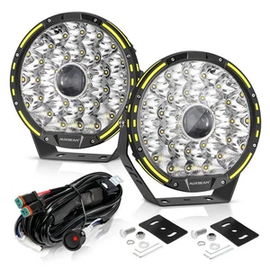 AUXBEAM 2X 360-Pro 9inch LED Work Light Spot Driving Lamp Offroad Truck Boat SUV - Picture 1 of 12