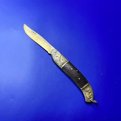 Thai Brass Folding Pocket Knife - Image 1 of 4