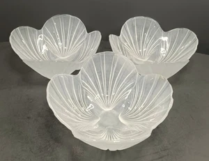 Juego de 3 cuencos vintage Mikasa Hoya vidrio esmerilado festoneado 6", - Imagen 1 de 15