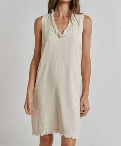Lalavon Elsa Linen Dress Oatmeal - Picture 1 of 16
