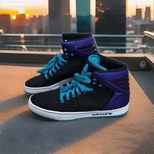 Adidas Originals Adi High EXT Mens Retro Sneakers G56625 Sz 12 Black Purple NOS - Picture 1 of 10