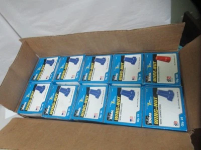 9 BOXES 25 EACH Ideal 30-454 Blue Wire WING-NUT & 1 BOX 100 RED 30-076 WIRE NUTS - Image 1 of 4
