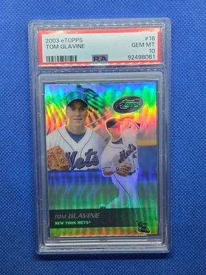 2003 eTopps TOM GLAVINE PSA 10 card NEW YORK METS Atlanta Braves - Image 1 of 3