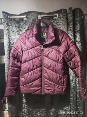 Barbour International Mackney Quilt Jacket  Burgundy Sz 10 - Image 1 of 4