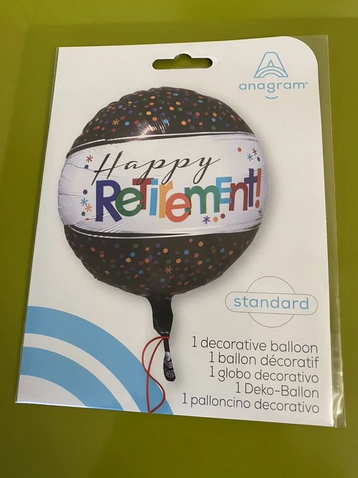 17 дюймов Happy Retirement! Майлар фольга воздушный шар вечеринки украшение подарки анаграмма сделано в США - Изображение 1 из 1