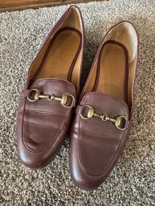 De Colección Mocasines White Mountain Para Mujer Cuero Granate Caballo Bit Ecuestre Talla 9M - Imagen 1 de 8