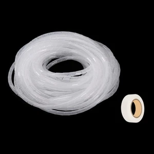 Spiral Cable Wrap 34.4ft/10.5M 8mm Cable Sleeve Cord Organizer Flexible PE White - Photo 1/5