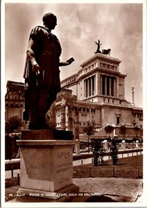 Statua Di Giuuo Cesare Sulla Via Dell'Impero Roma Italy Continental RPPC - Bild 1 von 2