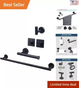 Stainless Steel Bathroom Hardware - Towel Rack, Toilet Paper Holder, 3 Hooks - Picture 1 of 10