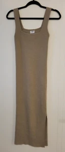 COTTON ON LADIES BODY CON DRESS TAN STRETCH DRESS WITH SIDE SPLIT SIZE S - Picture 1 of 6