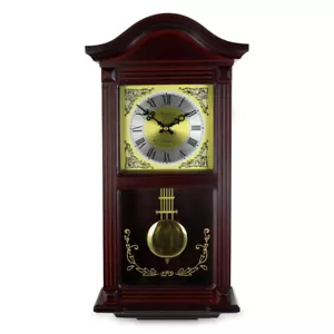 Bedford Clock Collection Bed1423Mah 22 Inch Wall In Mahogany Cherry Oak Wood - Picture 1 of 1