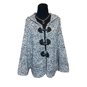 BCBG MAXAZRIA Hooded Cape   Sweater Cardigan Mohair Wool Size Medium - Picture 1 of 11