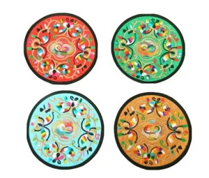 4-teiliges Set Vintage chinesische Miao Aborigines Stamm Handarbeit Stoff Stickerei Patch - Bild 1 von 7