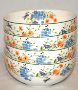 Mikasa Quinn Bone China 6" Soup / Cereal Serving Bowls Set of 4 New - Picture 1 of 3