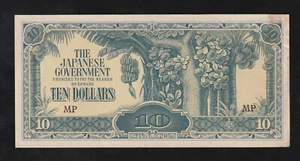 Malasia - Ocupación japonesa Segunda Guerra Mundial, 10 dólares, 1942, P-M7b, billete UNC - Imagen 1 de 2