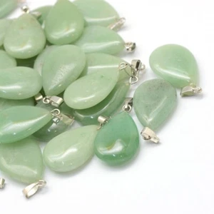 lot de 2 pendentifs en aventurine naturelle 29 mm - Picture 1 of 2