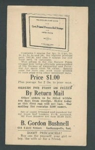 1925 Indianapolis IN B Gordon Bushnell Sells Album For Precancel Stamps - Picture 1 of 1