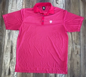 FJ FootJoy Red Polo Shirt Size Large Short Sleeve Golf Button Up - Picture 1 of 8