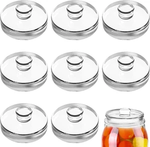 9 Pack Glass Fermentation Weights with Easy Grip Handles, Heavy Glass Fermenting - Picture 1 of 12