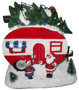 WEIHNACHTEN LED CAMPING AUTO 7,625" x 5,25" x 7,625" leuchtet!  [Batteriebetrieben] - Bild 1 von 5