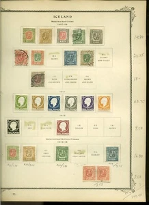 Collection, Iceland Part C Scott Album Page, 1907/1918, Cat $149, Mint & Used - Picture 1 of 1