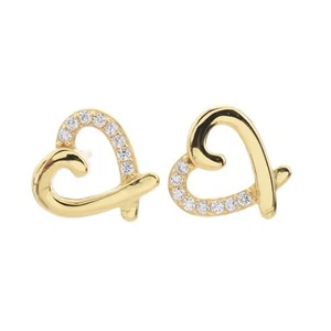 Pendientes de tachuelas plateados con corazón helado de 10 mm para niñas y mujer EPR 103 - Imagen 1 de 4