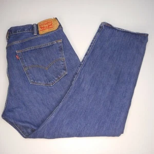 Levi's 501 Button Fly Denim Jeans Dark Wash 40 x 30 Made in Egypt - Picture 1 of 11