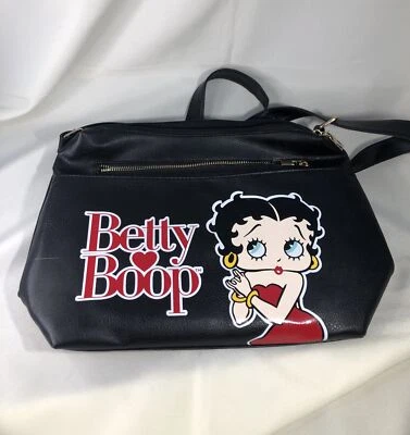 Betty Boop Double Entry Crossbody Bag Medium Black - Image 1 of 4