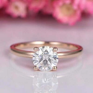 Anillo de compromiso con punta de moissanita VVS1 de 1,50 quilates, plata... - Imagen 1 de 5