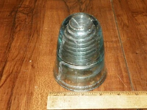 Vintage H. G. CO. K Mold PETTICOAT Light Blue Glass Insulator - Picture 1 of 6