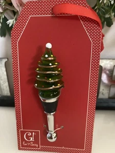 4 Pier 1 Importaciones Tapón Botella Vidrio Vintage Remolino Árbol de Navidad Nuevo con Etiquetas - Imagen 1 de 24