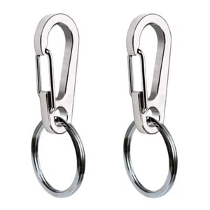 2 Pack Stainless Steel Dog Tag Clips Heavy Duty Quick Pet ID Holder Collar - Picture 1 of 6
