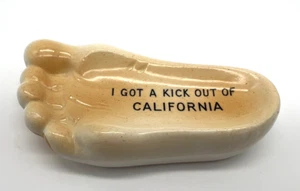Cenicero de pie de recuerdo de colección plato de baratija 'I got a kick out of California' Japón - Imagen 1 de 8