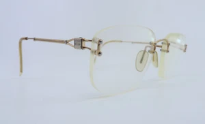 Vintage gold filled eyeglasses frames Henry Jullien France M. MELROSE rimless - Picture 1 of 8