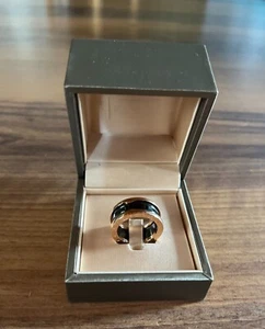 Anello Bulgari B.Zero1 a 3 fasce in oro rosa 18k e ceramica nera - Imagen 1 de 22