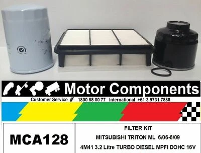 FILTER KIT for MITSUBISHI TRITON ML 4M41 3.2L TURBO DIESEL Oil Fuel Air 06-6/09 - image 1 of 2