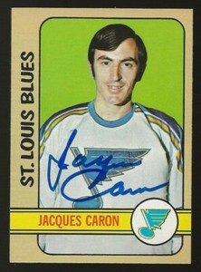 1972-73 Topps Jacques Caron Autographed Rookie Card #86 St. Louis Blues