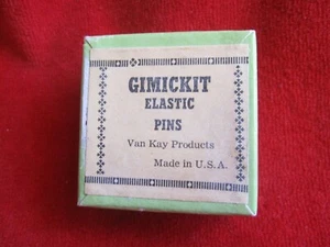 Vintage Small Box Gimickit Elastic Pins Van Kay Products Empty - Picture 1 of 6