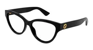 GUCCI GG1581O 001 Black Bold Cat Eye PLASTIC EYEGLASSES FRAME 55-16-140 - Picture 1 of 2