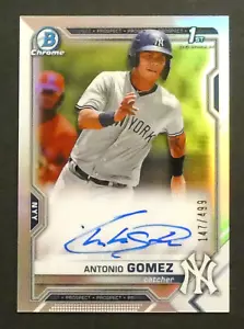 Topps Bowman 2021 refractor cromado automático Antonio Gómez #CPA-AGO Yankees 147/499 - Imagen 1 de 11
