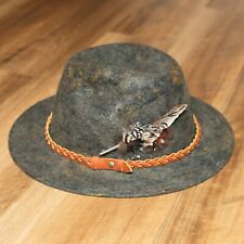 Alpenvelour German Bavarian Oktoberfest Alpine Leather Braid Fedora Felt Hat