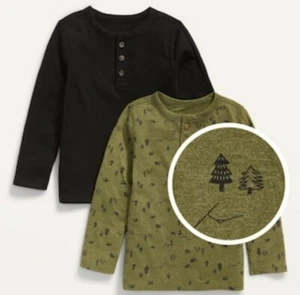 Old Navy Unisex Long-sleeved Henley T-shirt 2-pack For Toddler, Size: 2T, NWT. - Picture 1 of 2