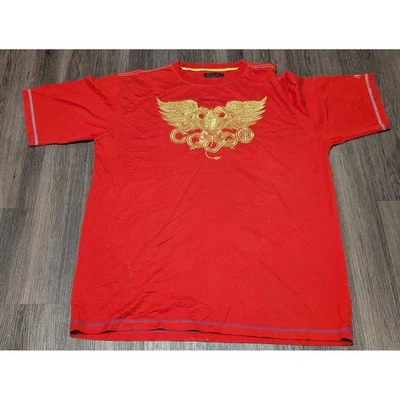 COOGI Red T-Shirt XXL Gold Graphic Crew Neck Short Sleeve Streetwear READ - Image 1 of 4