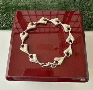 RLM STUDIOS ROBERT LEE MORRIS .925 Sterling Silver HEART LINK bracelet 8” Mint - Picture 1 of 6