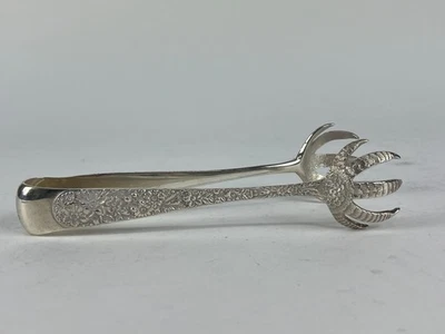 Vintage Sterling Silver Kirk Repousse Claw Ice Tongs - 8" - Monograms - Image 1 of 4