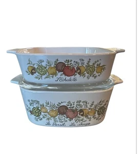 Vintage Spice of Life Corning ware Set Of 1 Quart & A 1 1/2 quart With A Lid - Picture 1 of 6