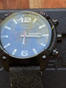 Nuevo Reloj Auténtico Diesel DZ4373 Gris Cavas&Correa Cuero Tono Negro Caja Inoxidable - Imagen 1 de 2