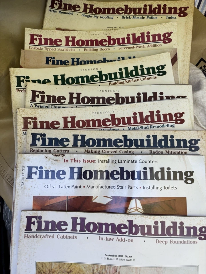 LoT of 9 FINE HOMEBUILDING Tauntons Magazine Back Issues ‘90’s Housebuilding - Image 1 of 4